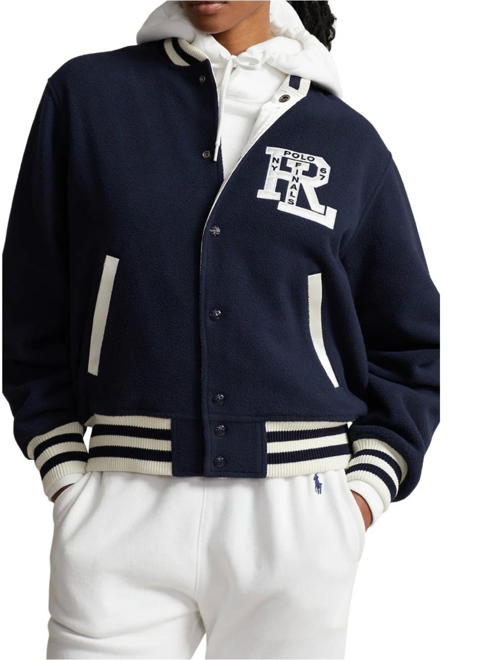 Polo by Ralph Lauren Polar Fleece Reversible Varsity Bomber Jacket. NWT